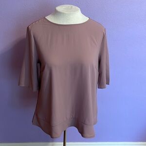 Ann Taylor Mauve Crew Neck Short Sleeves Medium Top